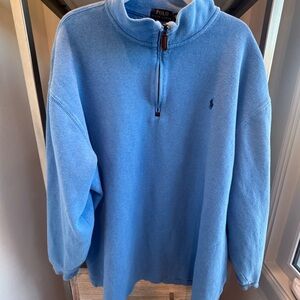 Polo by Ralph Lauren Men's Light Blue Zip-Up Sweater